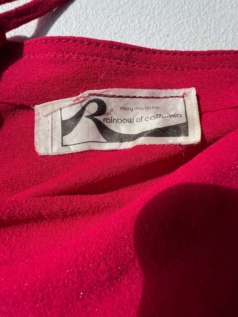 Vintage Mary Martin for Rainbow of California Hot Pink Cowl Neck Midi Dress - Picture 8 of 8